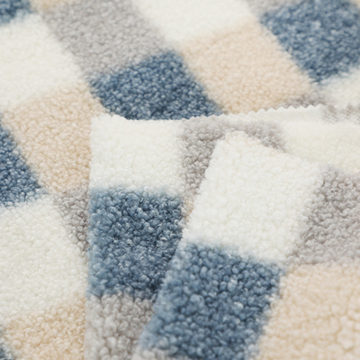 200gsm Sherpa imprimé par plaid a rayé le polyester 100% de tissu d'ouatine