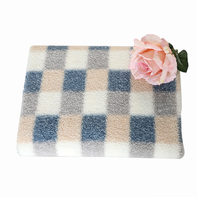 200gsm Sherpa imprimé par plaid a rayé le polyester 100% de tissu d'ouatine