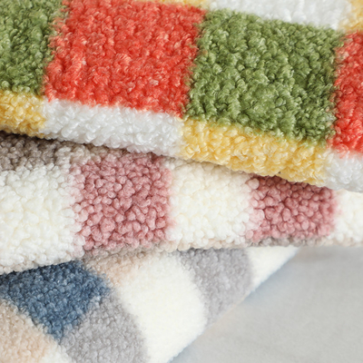 200gsm Sherpa imprimé par plaid a rayé le polyester 100% de tissu d'ouatine