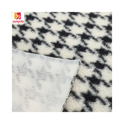 Sherpa modelé imprimé tondent le tissu 300gsm 150D pour des couvertures