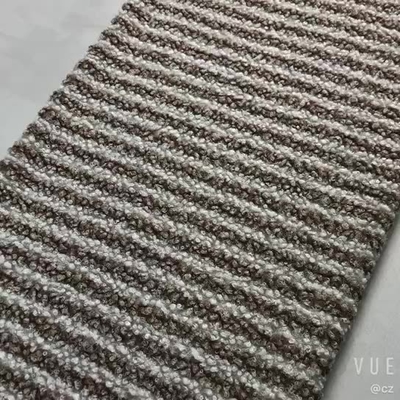 Le jacquard Brown Sherpa tondent le polyester 100% de tissu Teddy Bear Plush