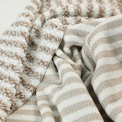 Le jacquard Brown Sherpa tondent le polyester 100% de tissu Teddy Bear Plush