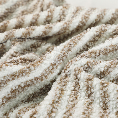 Le jacquard Brown Sherpa tondent le polyester 100% de tissu Teddy Bear Plush