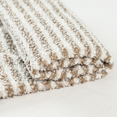 Le jacquard Brown Sherpa tondent le polyester 100% de tissu Teddy Bear Plush