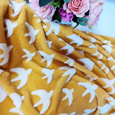 Jacquard Shu Velveteen Fabric 300gsm pour le tissu 100% d'ouatine de peluche de polyester de Sofa Cover de manteau
