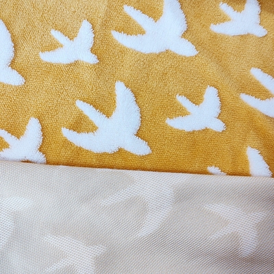 Jacquard Shu Velveteen Fabric 300gsm pour le tissu 100% d'ouatine de peluche de polyester de Sofa Cover de manteau
