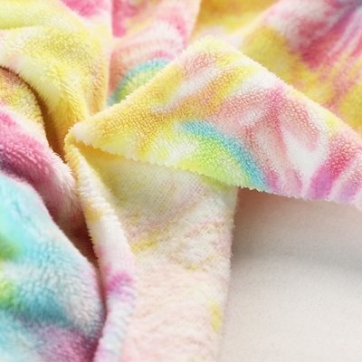 Tissu mou 240gsm 150D de Sherpa de vêtement d'arc-en-ciel teint par lien