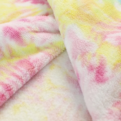Tissu mou 240gsm 150D de Sherpa de vêtement d'arc-en-ciel teint par lien