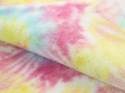 Tissu mou 240gsm 150D de Sherpa de vêtement d'arc-en-ciel teint par lien