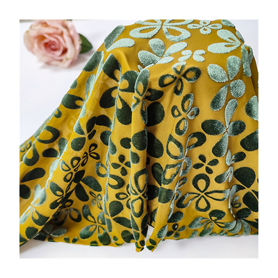 Tissu coréen 140gsm de velours de modèle de fleur pour l'écharpe de l'usage de femmes