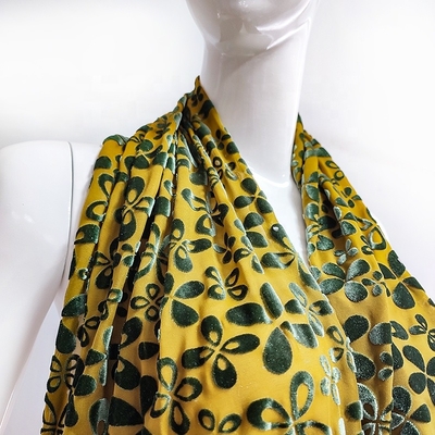 Tissu coréen 140gsm de velours de modèle de fleur pour l'écharpe de l'usage de femmes