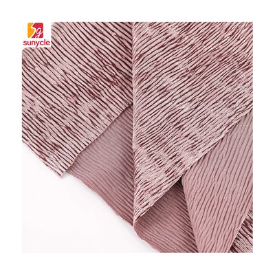 Le tissu coréen de velours plissé par pli solide a tricoté 260gsm