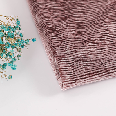 Le tissu coréen de velours plissé par pli solide a tricoté 260gsm