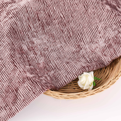 Le tissu coréen de velours plissé par pli solide a tricoté 260gsm