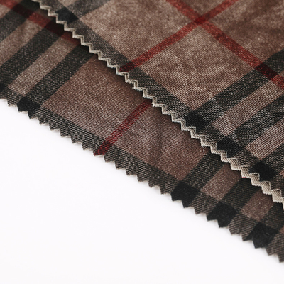 Le plaid de couleur de café a modelé le tissu 240gsm de velours pour le pantalon de rideau en Pillowslip