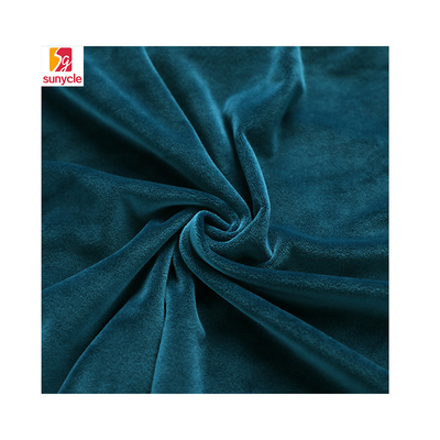 Plaine 100% molle superbe de polyester de tissu de peluche de bleu d'indigo