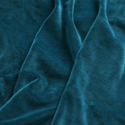 Plaine 100% molle superbe de polyester de tissu de peluche de bleu d'indigo