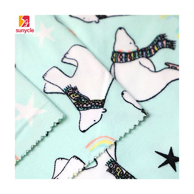 Polyester du tissu 150gsm de velours de velours imprimé par bande dessinée