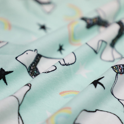Polyester du tissu 150gsm de velours de velours imprimé par bande dessinée