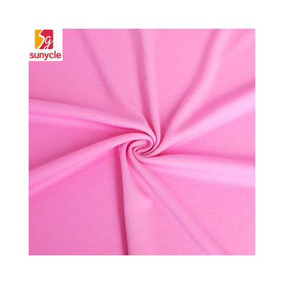 Le T-shirt simple tricotent la plaine rose du tissu de coton 100gsm