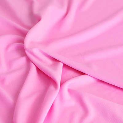 Le T-shirt simple tricotent la plaine rose du tissu de coton 100gsm