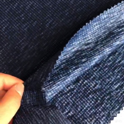 La gaufre simple de Spandex de tissu de débardeur de polyester cationique bleu tricotent