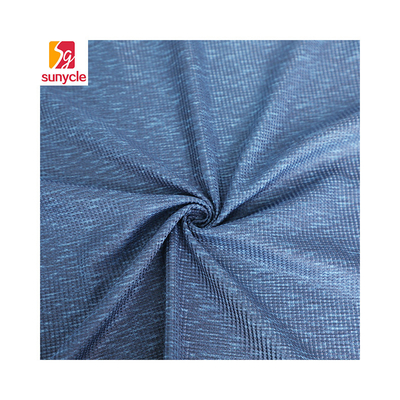 La gaufre simple de Spandex de tissu de débardeur de polyester cationique bleu tricotent