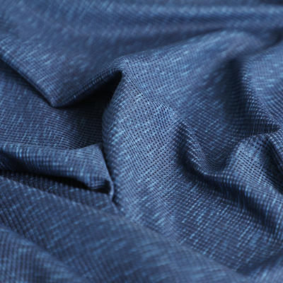 La gaufre simple de Spandex de tissu de débardeur de polyester cationique bleu tricotent