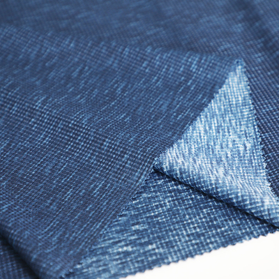La gaufre simple de Spandex de tissu de débardeur de polyester cationique bleu tricotent