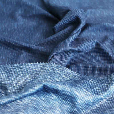 La gaufre simple de Spandex de tissu de débardeur de polyester cationique bleu tricotent