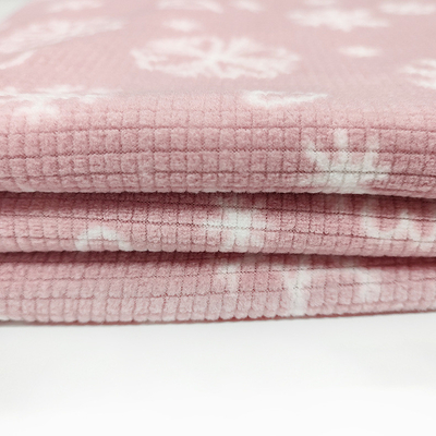 Le jacquard mou a imprimé le tissu polaire micro 160gsm de rose