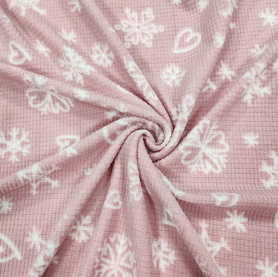 Le jacquard mou a imprimé le tissu polaire micro 160gsm de rose