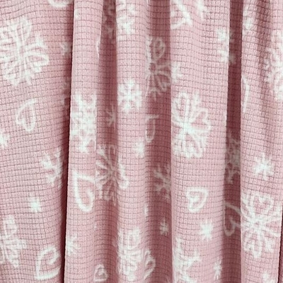 Le jacquard mou a imprimé le tissu polaire micro 160gsm de rose