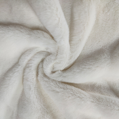 Polyester 100% blanc cisaillé du tissu 350gsm 288F de fourrure de Faux de lapin